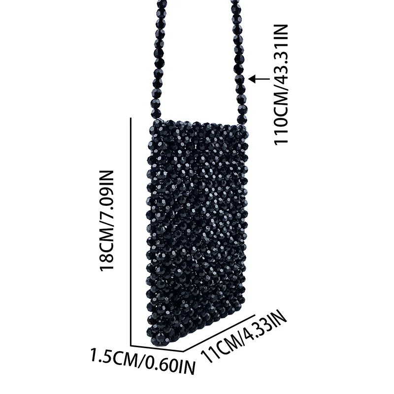Advanced sense Instagram style acrylic phone bag, hand woven string mini bag, diagonal cross bag, single shoulder bag