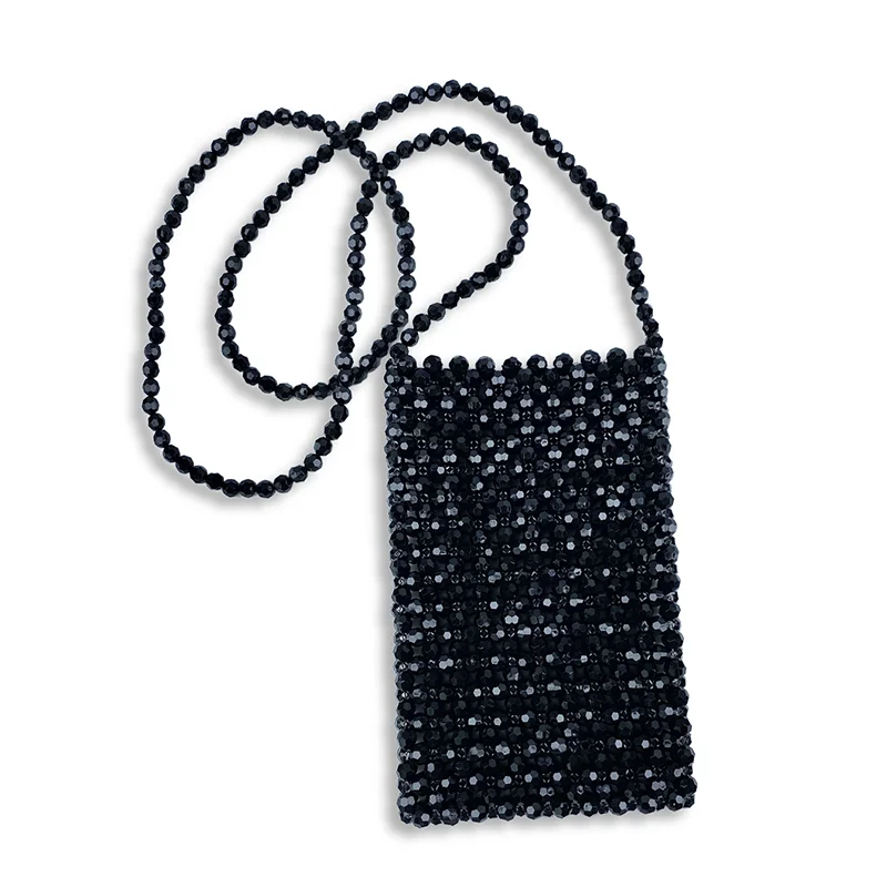 Advanced sense Instagram style acrylic phone bag, hand woven string mini bag, diagonal cross bag, single shoulder bag