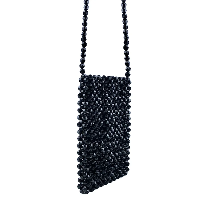 Advanced sense Instagram style acrylic phone bag, hand woven string mini bag, diagonal cross bag, single shoulder bag