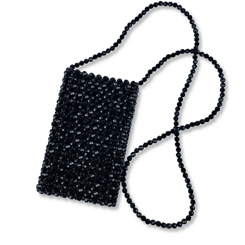 Advanced sense Instagram style acrylic phone bag, hand woven string mini bag, diagonal cross bag, single shoulder bag