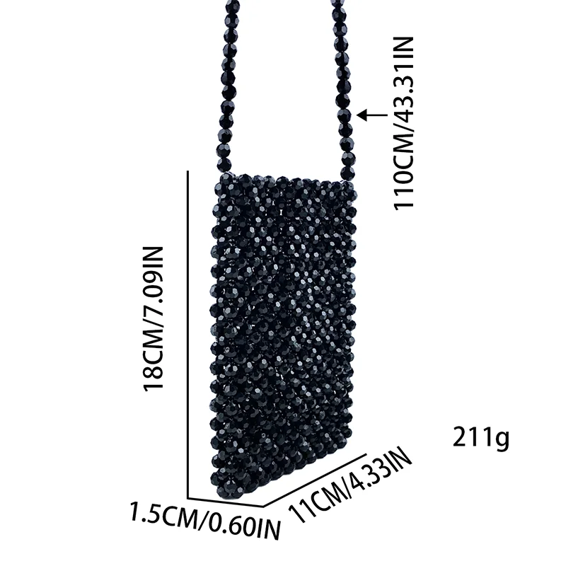 Advanced sense Instagram style acrylic phone bag, hand woven string mini bag, diagonal cross bag, single shoulder bag