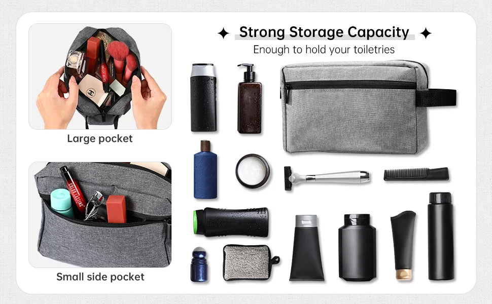 Men Portable Storage Bags Toiletry Bag Shaving Bag Toiletry Travel Bag Cosmetic Bag for Women Makeup Pouch Organizer