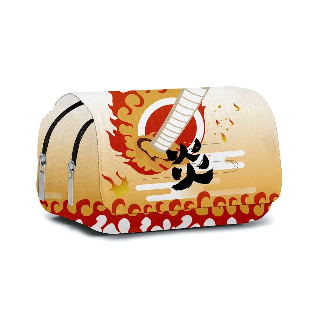 Anime Pen Bag Student Storage Bag Tanjirou Nezuko Zenitsu Giyuu Cartoon Pen Box Boys Girls Pencil Case Stationery