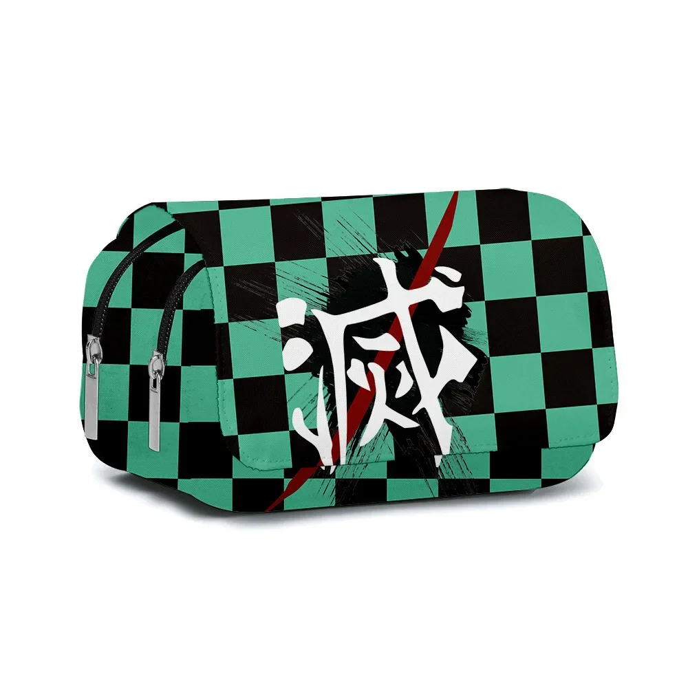 Anime Pen Bag Student Storage Bag Tanjirou Nezuko Zenitsu Giyuu Cartoon Pen Box Boys Girls Pencil Case Stationery