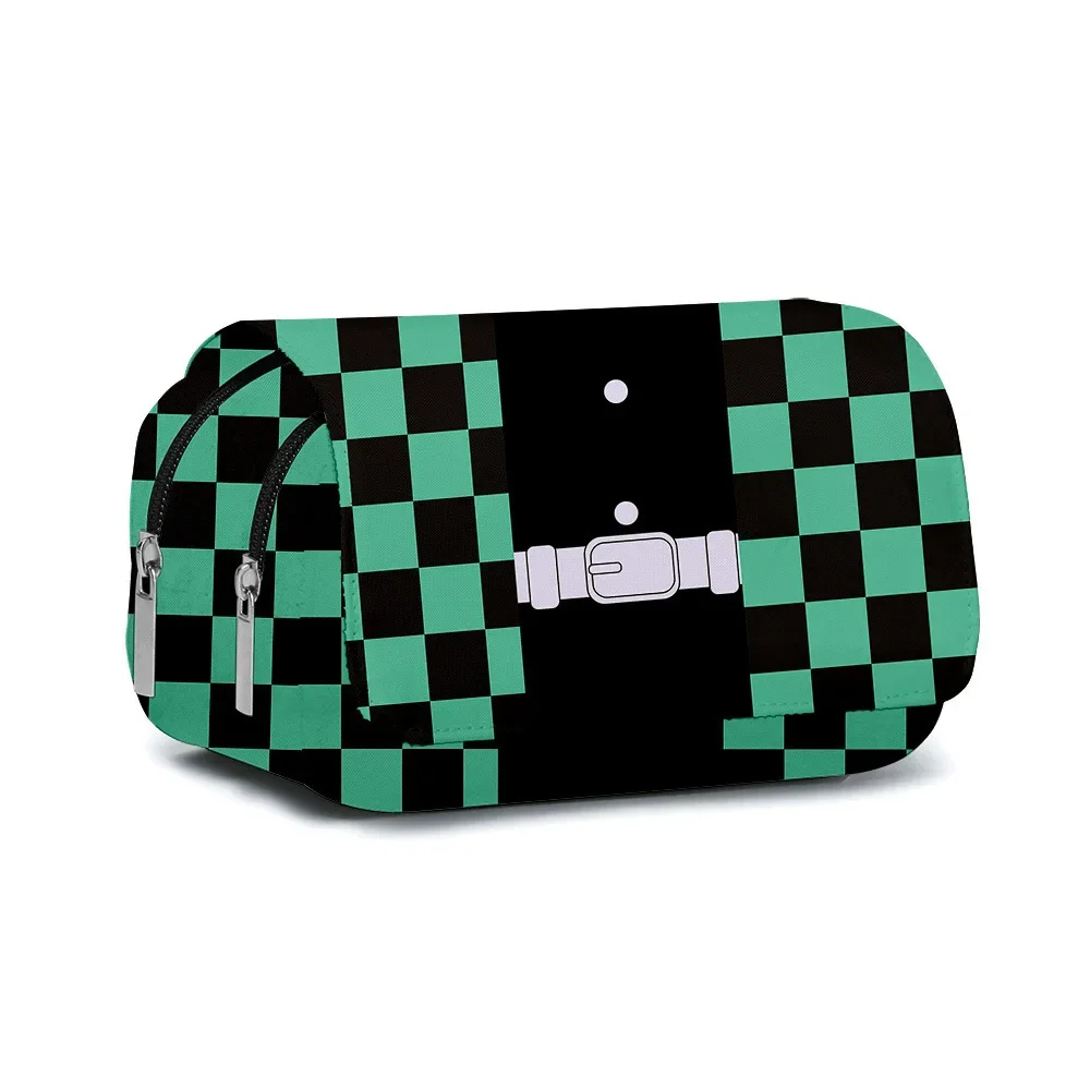 Anime Pen Bag Student Storage Bag Tanjirou Nezuko Zenitsu Giyuu Cartoon Pen Box Boys Girls Pencil Case Stationery