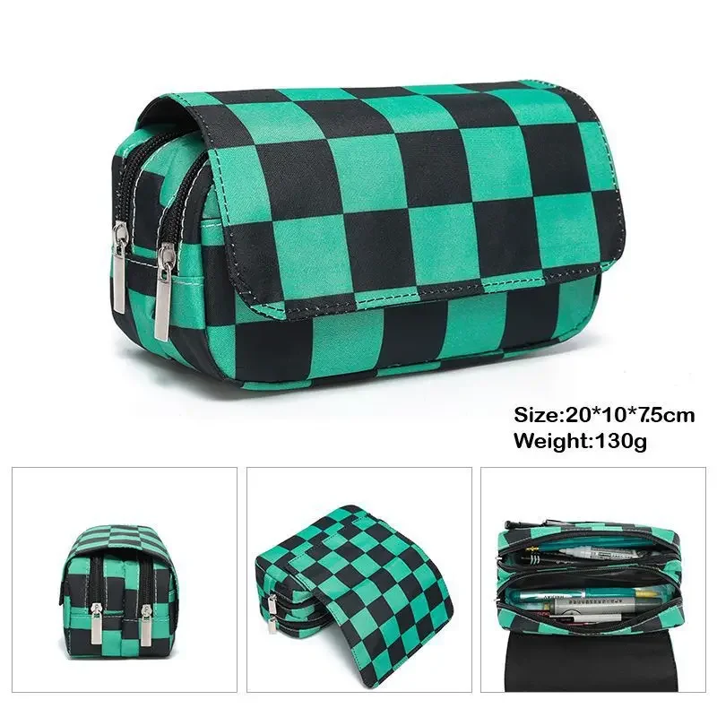 Anime Pen Bag Student Storage Bag Tanjirou Nezuko Zenitsu Giyuu Cartoon Pen Box Boys Girls Pencil Case Stationery