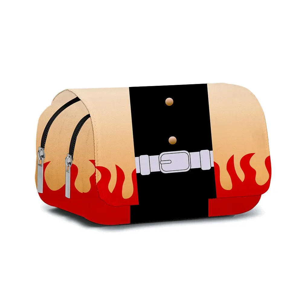 Anime Pen Bag Student Storage Bag Tanjirou Nezuko Zenitsu Giyuu Cartoon Pen Box Boys Girls Pencil Case Stationery