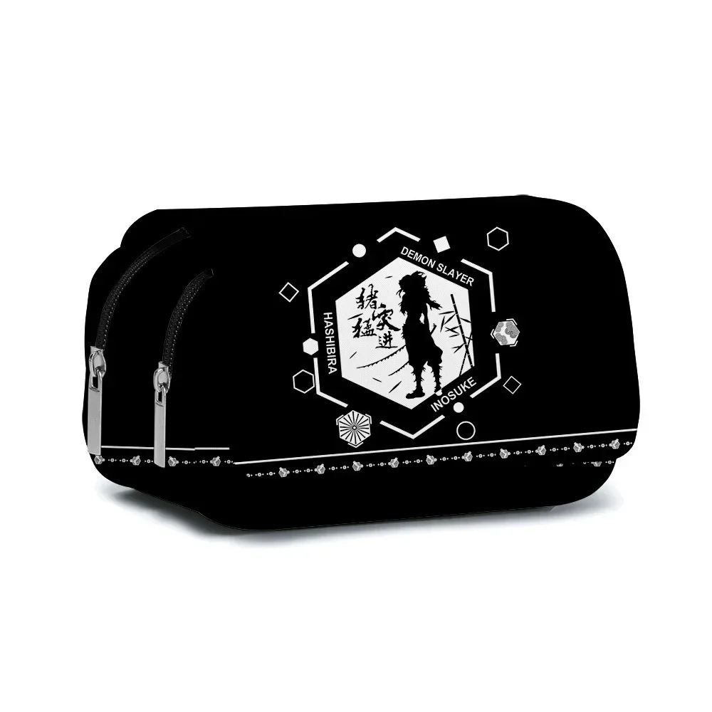 Anime Pen Bag Student Storage Bag Tanjirou Nezuko Zenitsu Giyuu Cartoon Pen Box Boys Girls Pencil Case Stationery
