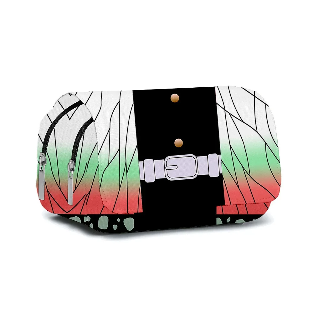 Anime Pen Bag Student Storage Bag Tanjirou Nezuko Zenitsu Giyuu Cartoon Pen Box Boys Girls Pencil Case Stationery