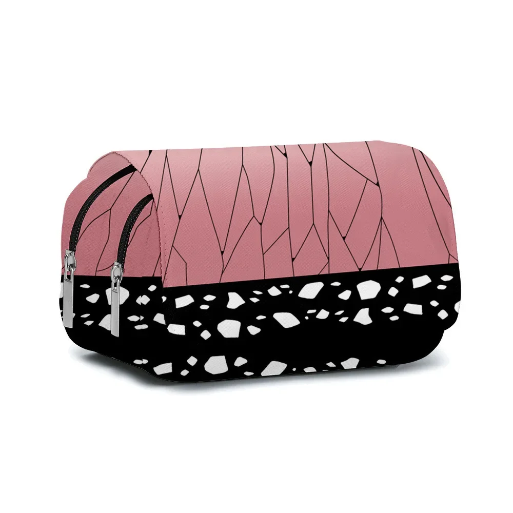 Anime Pen Bag Student Storage Bag Tanjirou Nezuko Zenitsu Giyuu Cartoon Pen Box Boys Girls Pencil Case Stationery