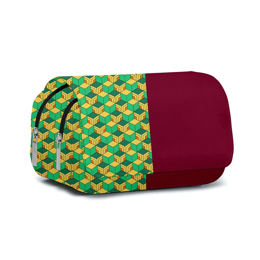 Anime Pen Bag Student Storage Bag Tanjirou Nezuko Zenitsu Giyuu Cartoon Pen Box Boys Girls Pencil Case Stationery