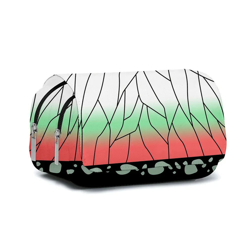 Anime Pen Bag Student Storage Bag Tanjirou Nezuko Zenitsu Giyuu Cartoon Pen Box Boys Girls Pencil Case Stationery