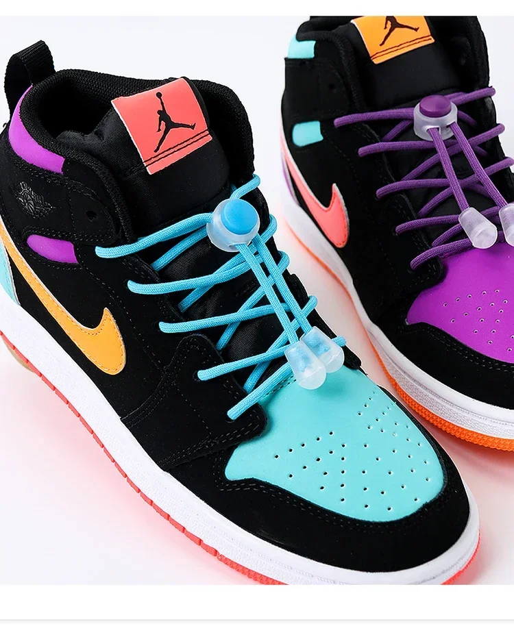 Elastic laces Sneakers Round Lock Shoelaces without ties Kids Adult Quick Shoe laces Rubber Bands lazy Shoeace for Shoes