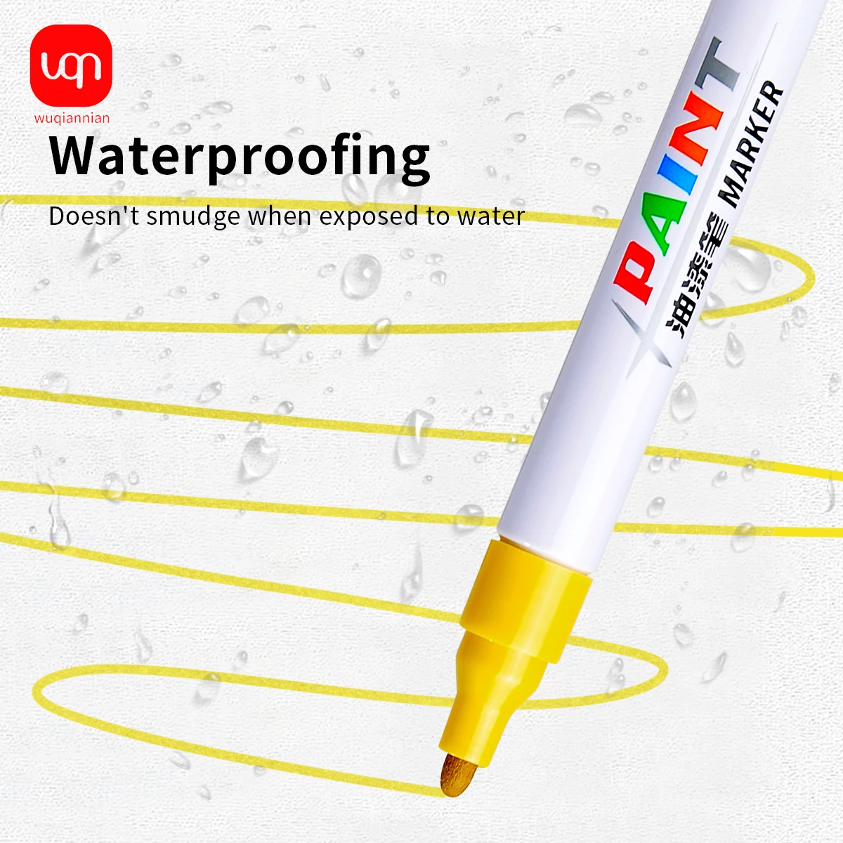 Yellow Permanent Paint Marker Pen 3/6/10Pcs Waterproof Non Fading Graffiti Marker Car Tire Wood Metal Plastic DIY Craft Supplies