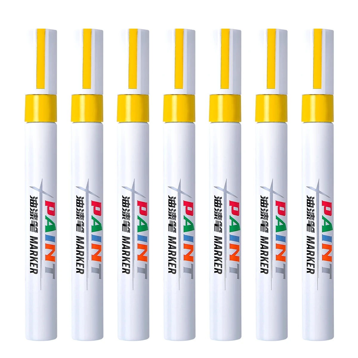 Yellow Permanent Paint Marker Pen 3/6/10Pcs Waterproof Non Fading Graffiti Marker Car Tire Wood Metal Plastic DIY Craft Supplies