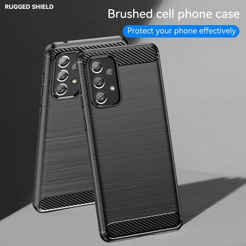 Rubber Carbon Fiber Soft TPU Silicone Back Cover For Samsung A52 A53 A73 A71 A51 A32 A23 A72 A10 A20 A50 A21S A31 A70 Phone Case