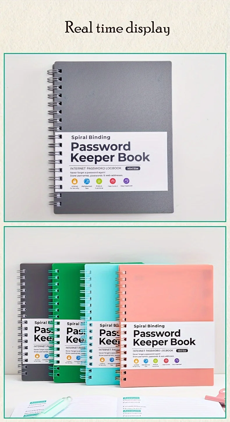 1 Password Storage Book, Letter Password Log and Organizer, Mini Size Personalized Password Log