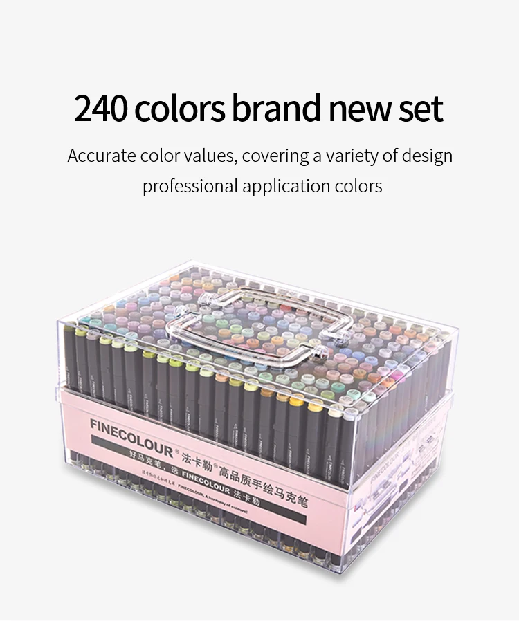 Finecolour EF103 Double-Headed Sketch Markers Pen Alcohol Based Art Markers Oily Soft Artist Manga School Supplies 12Colors