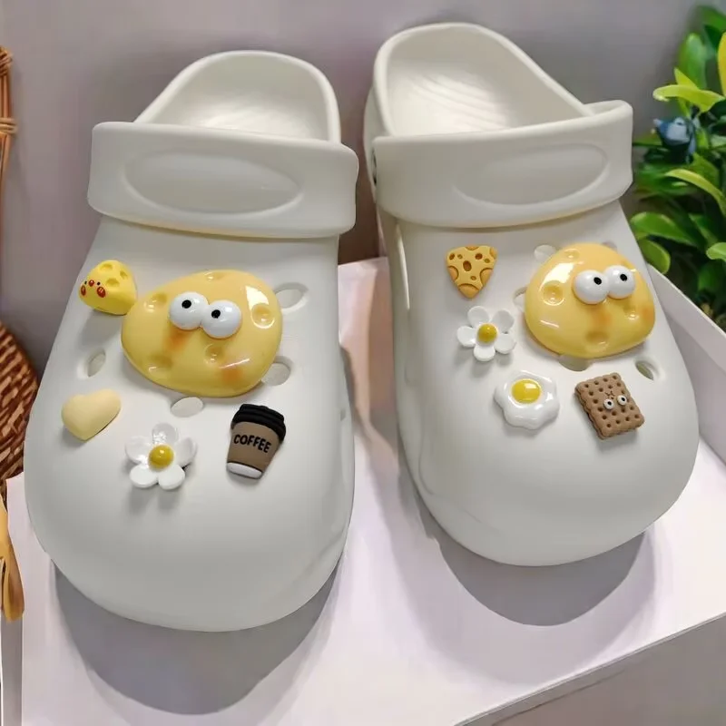Designer Quality DIY Hole Shoes Charms Set Cheese Garden Shoe Decoration Accessories for Girls Interesting 2025 Gift