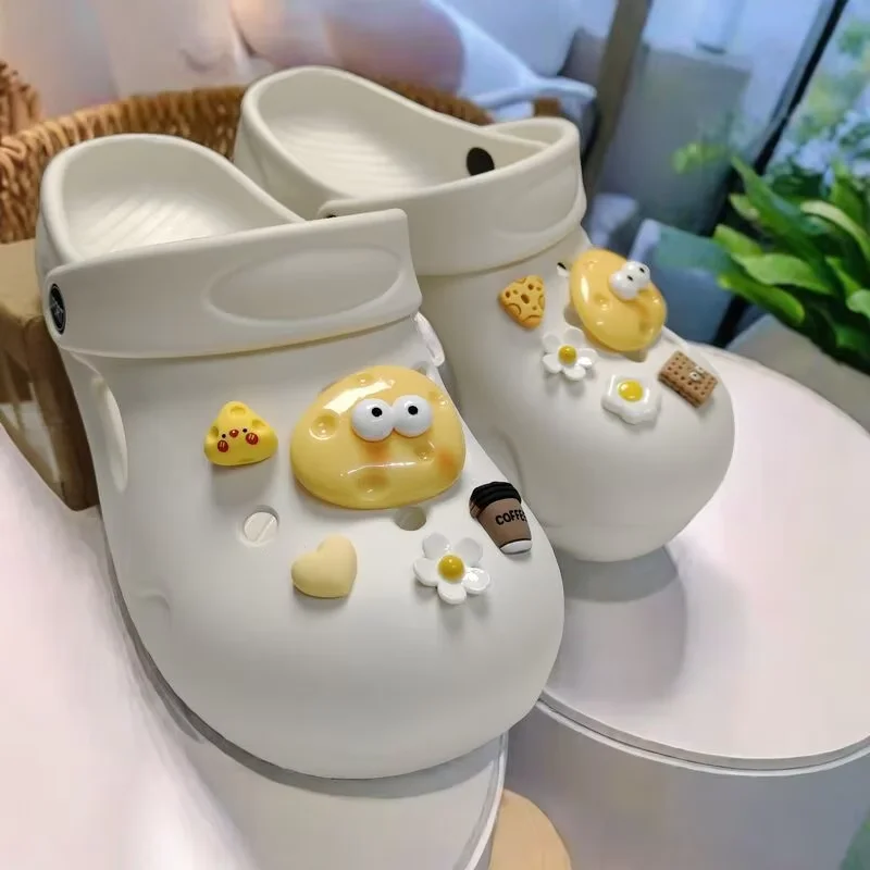 Designer Quality DIY Hole Shoes Charms Set Cheese Garden Shoe Decoration Accessories for Girls Interesting 2025 Gift