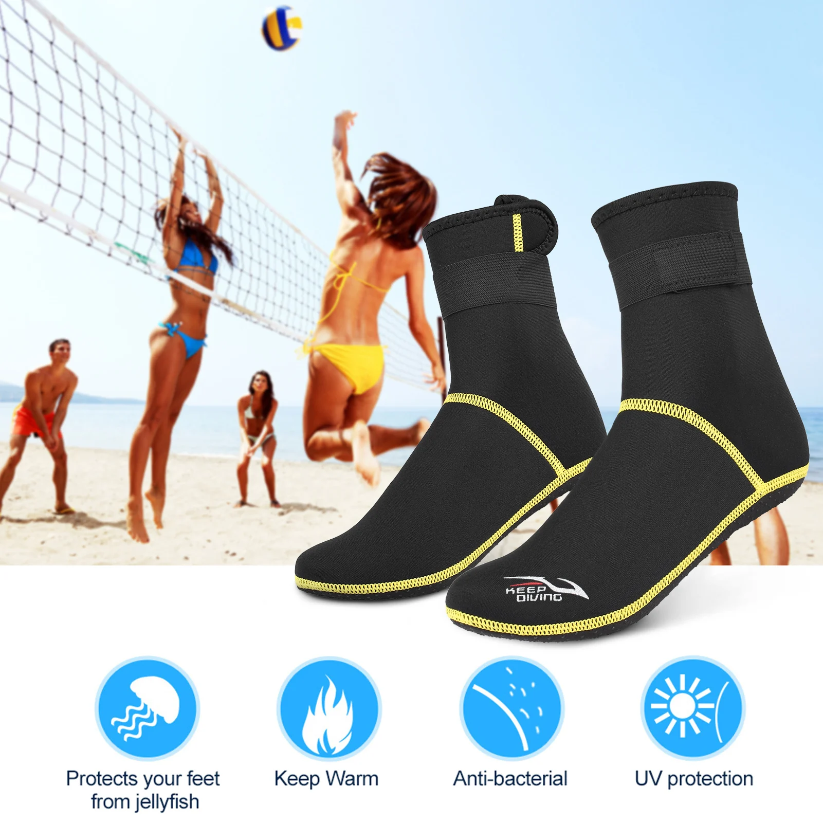 Diving Socks 3mm Neoprene Beach Water Socks Thermal Wetsuit Boots Anti Slip Diving Socks for Rafting Snorkeling Sailing Swimming