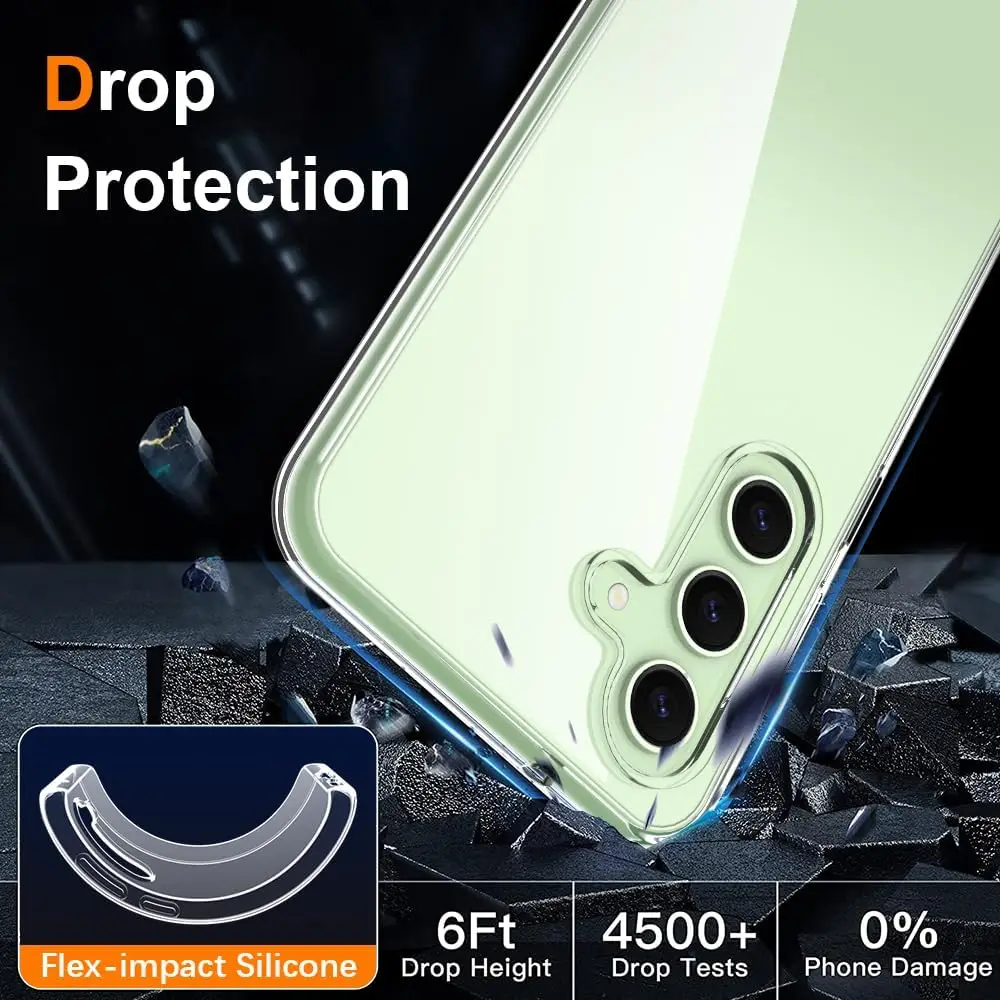 Jingjia Clear Protective Case For Samsung Galaxy S24 Ultra S23 FE S22 Plus Soft Silicone Shell A05 A15 A25 A35 A55 Back Cover