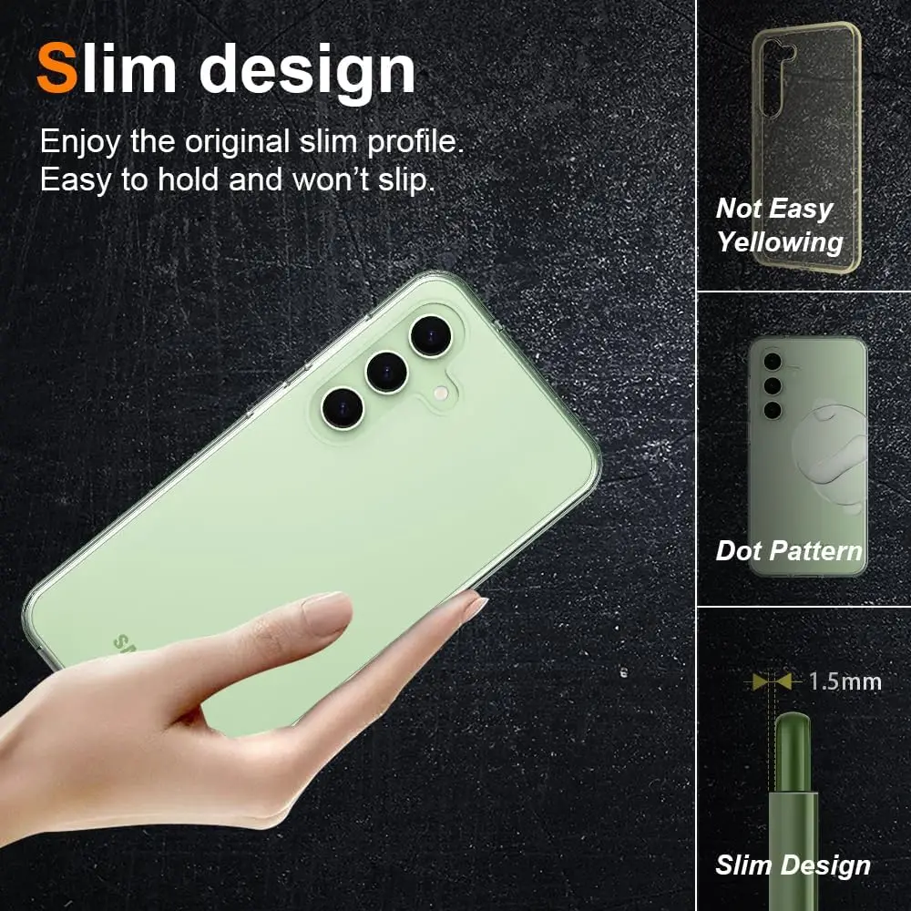 Jingjia Clear Protective Case For Samsung Galaxy S24 Ultra S23 FE S22 Plus Soft Silicone Shell A05 A15 A25 A35 A55 Back Cover