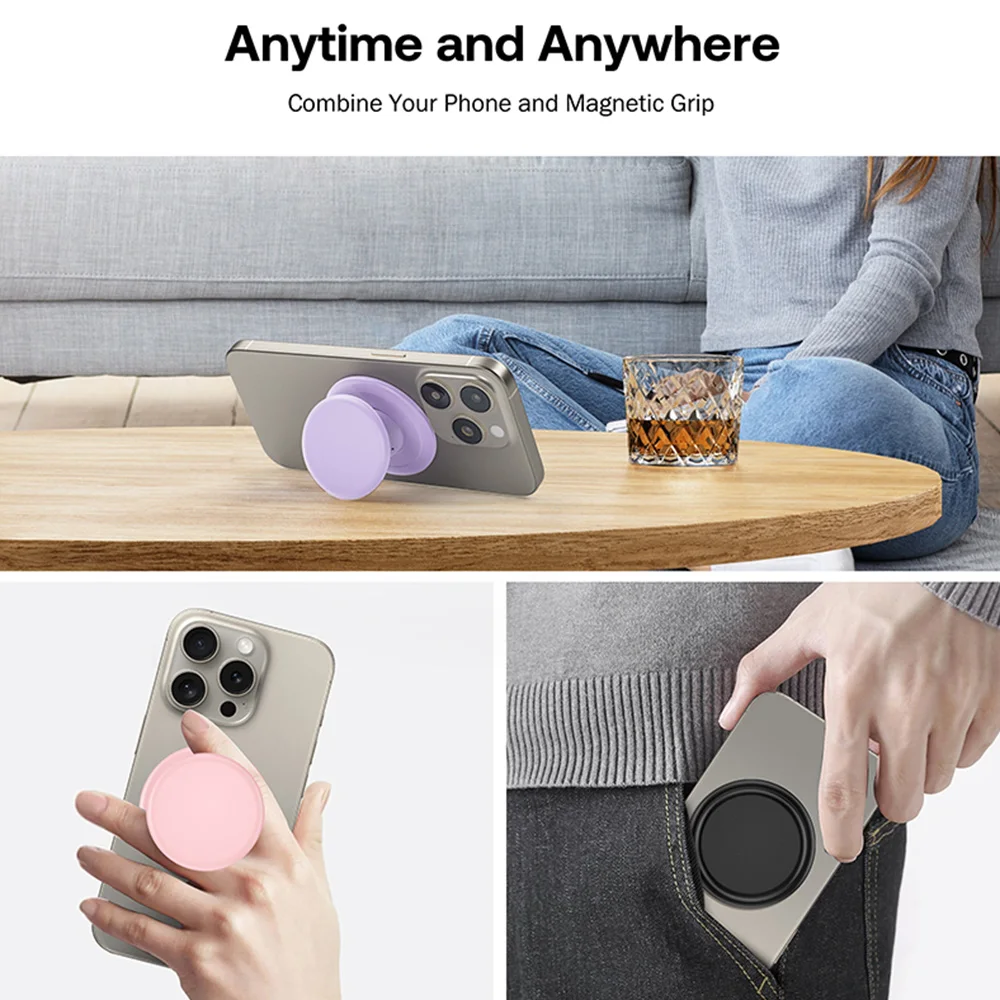 Grippopso Universal Magnetic Phone Socket Phone Holder Stand Silicone Grip Tok Mobile Phone Accessories Soporte for iPhone