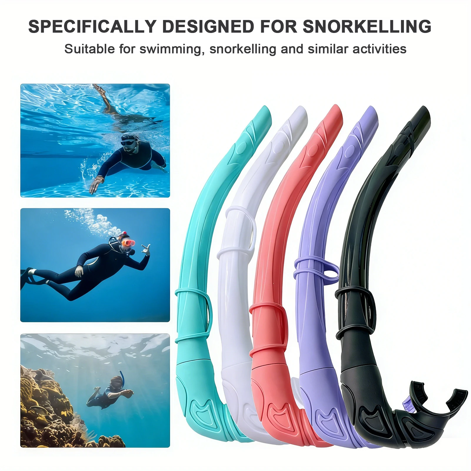 Soft Silicone Diving Snorkel Portable Foldable Wet Scuba Easy Breath Scuba With Storage Case Top Valve for Freediving Swimming