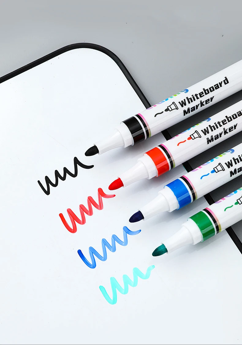 4 Colors Dry Erase Whiteboard Marker Pen Blackboard Erasable Chalk Pens Low Odor White Board Markers Office School Stationery