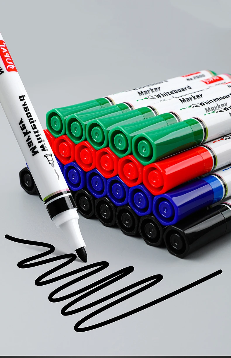 4 Colors Dry Erase Whiteboard Marker Pen Blackboard Erasable Chalk Pens Low Odor White Board Markers Office School Stationery