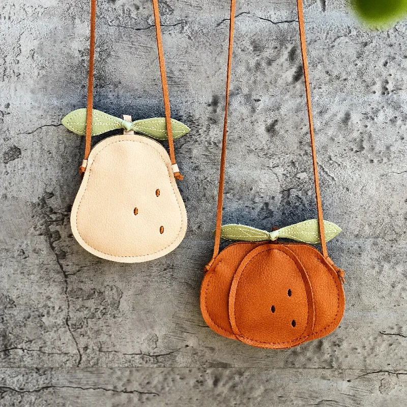 2024 New Girls Messenger Bag Kids Cute Pumpkin Fruit Pattern Children's Bag Children Cute Single Shoulder Crossbody Bag