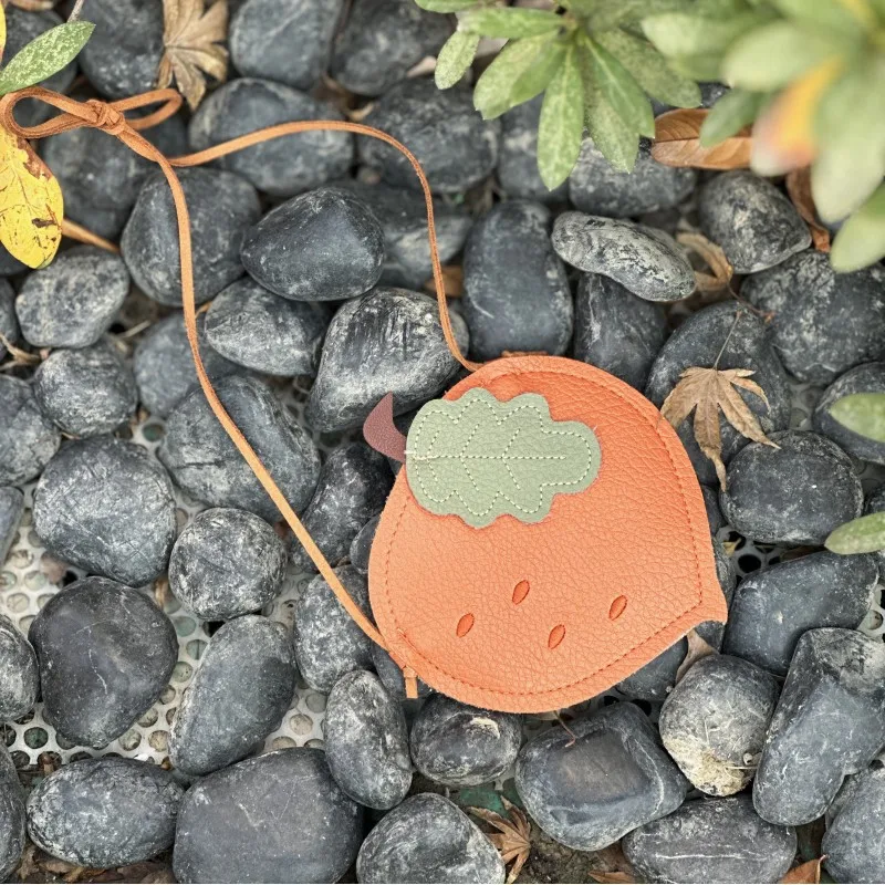 2024 New Girls Messenger Bag Kids Cute Pumpkin Fruit Pattern Children's Bag Children Cute Single Shoulder Crossbody Bag