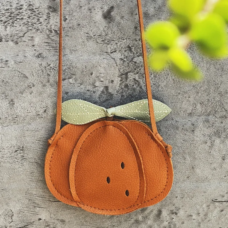 2024 New Girls Messenger Bag Kids Cute Pumpkin Fruit Pattern Children's Bag Children Cute Single Shoulder Crossbody Bag