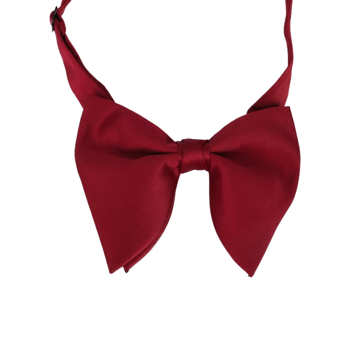 Elegant Solid Bow Tie For Men Wedding Bowtie Adjustable Oversize Bowtie Men's Vintage Groom Big Ties Butterfly Neck Boys Gifts