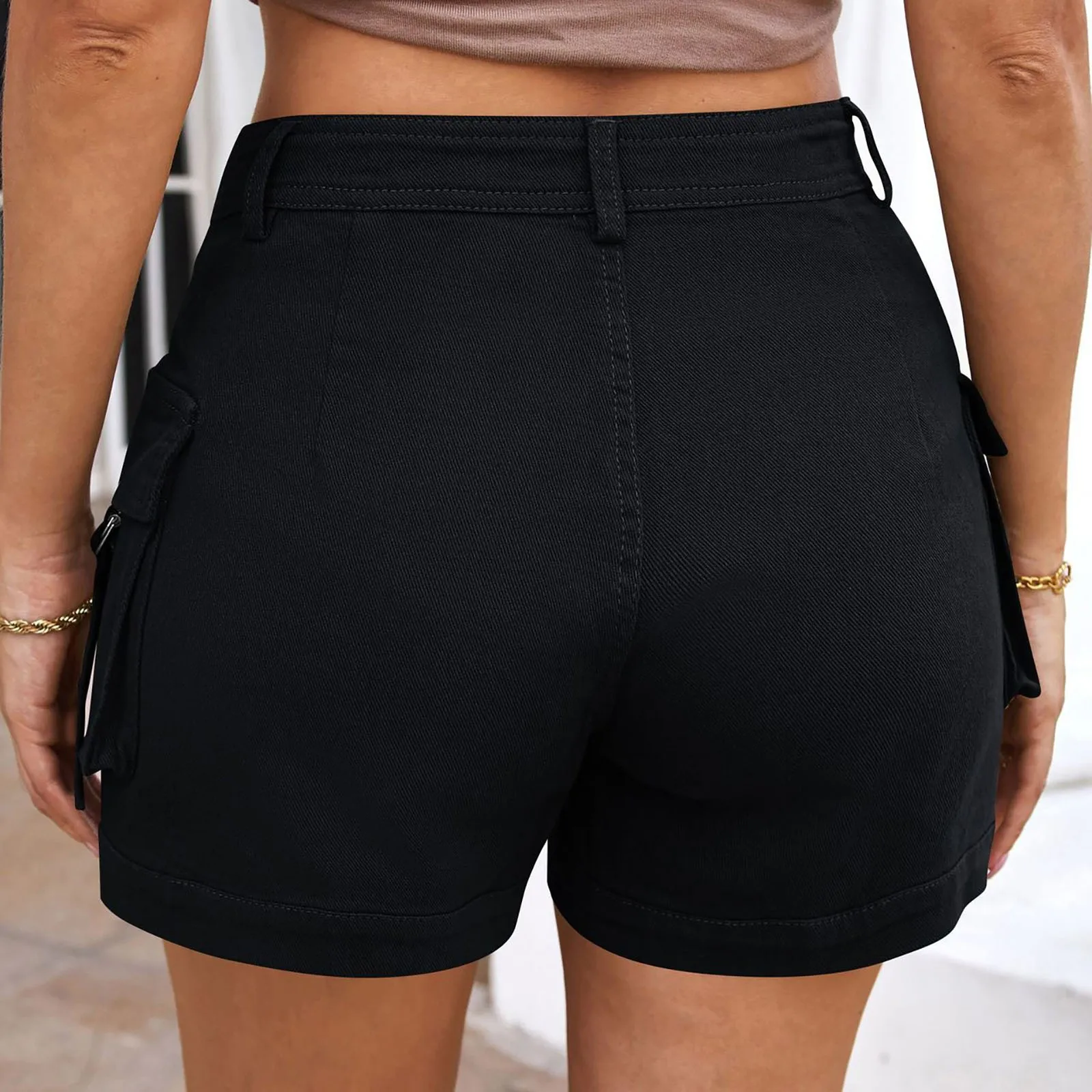 Shorts For Women Cargo Shorts Knee Length Elastic Waist Long Shorts Pants For Summer Casual American Style Streetwear 2024