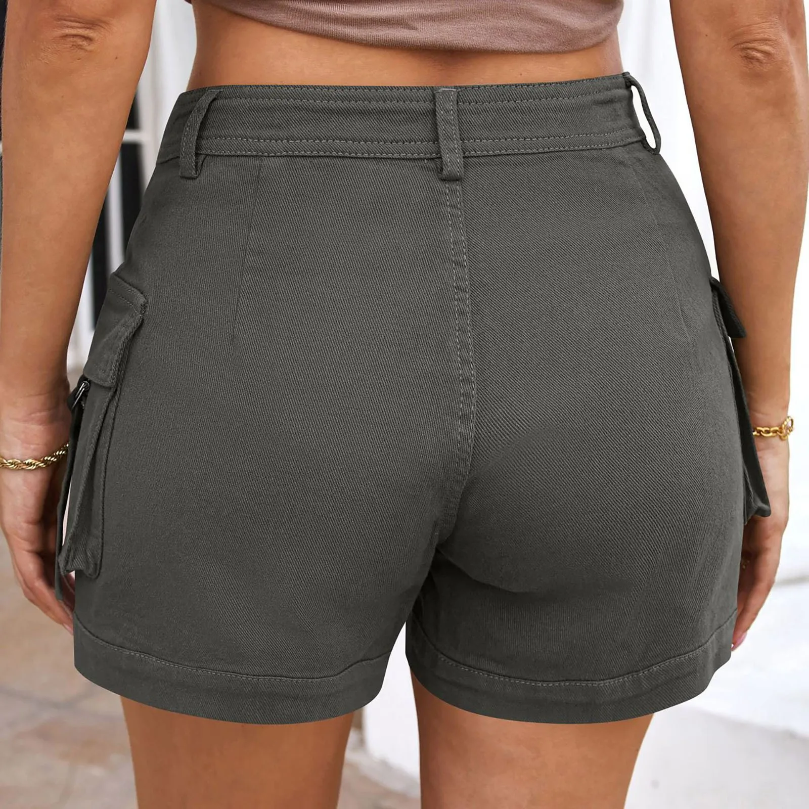 Shorts For Women Cargo Shorts Knee Length Elastic Waist Long Shorts Pants For Summer Casual American Style Streetwear 2024