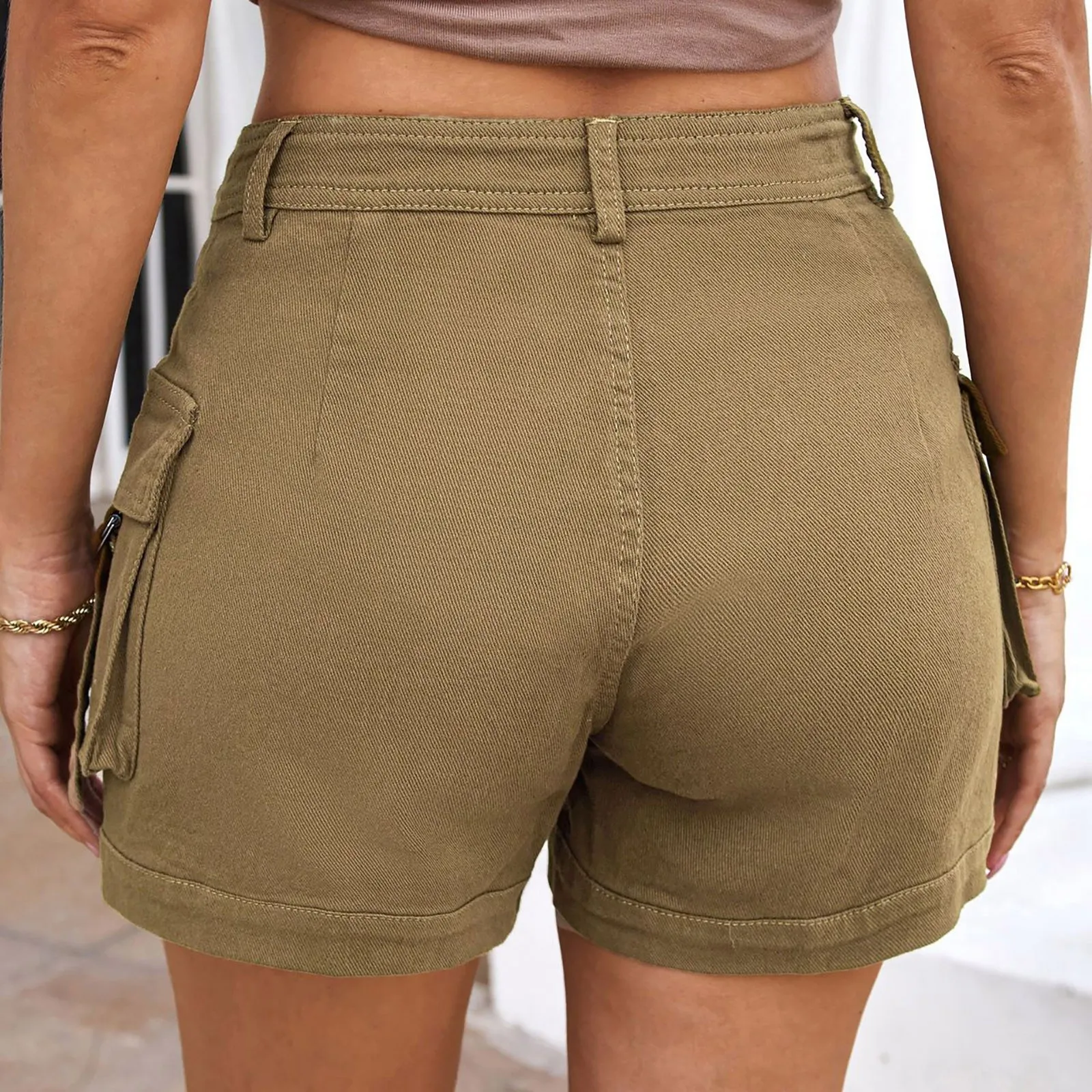 Shorts For Women Cargo Shorts Knee Length Elastic Waist Long Shorts Pants For Summer Casual American Style Streetwear 2024
