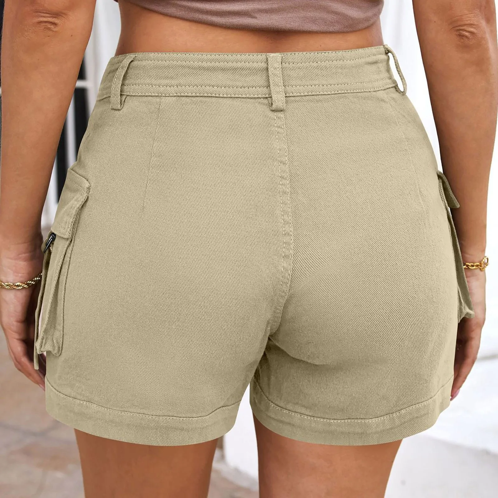 Shorts For Women Cargo Shorts Knee Length Elastic Waist Long Shorts Pants For Summer Casual American Style Streetwear 2024