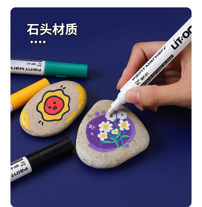 1/12Pcs Colorful Permanent Paint Marker Waterproof White Marker Tire Tread Rubber Fabric Paint Metal 12 Colors Paint Marker Pens