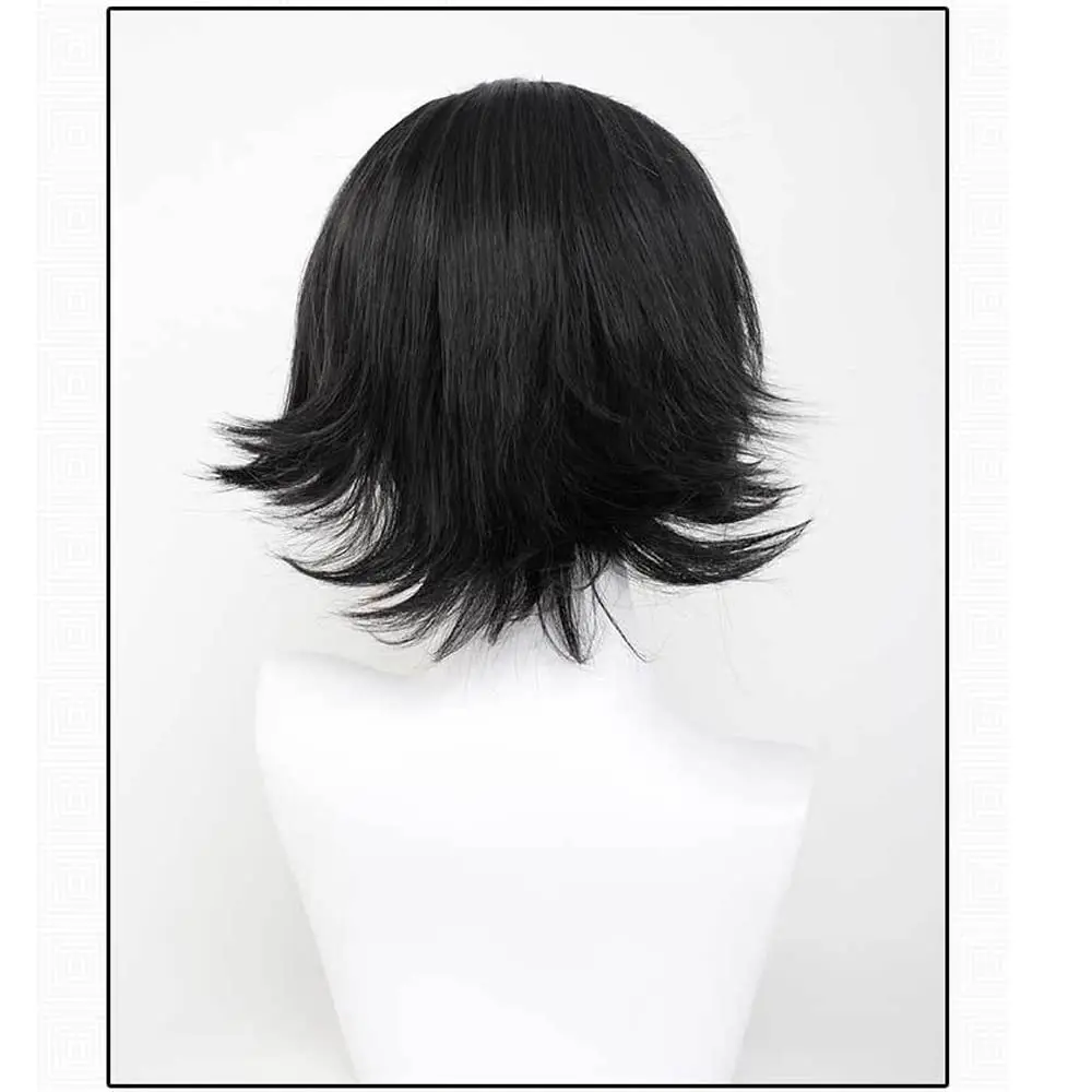 Anime Detective Rampo Edogawa Ranpo Edogawa Wig Black Short Curly Party Hair Halloween Cosplay Props Accessory