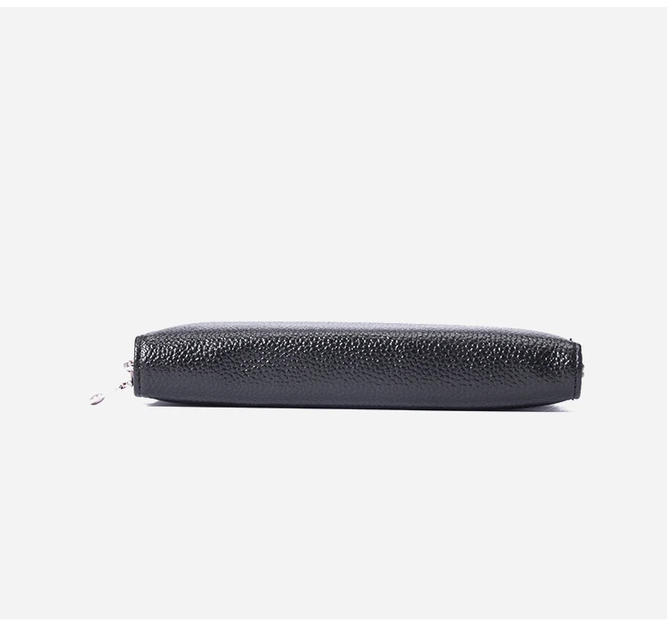 RFID Anti-Theft Cowhide Leather Wallet, Brush Head Layer, Long Passbook, Large Capacity Clutch Bag