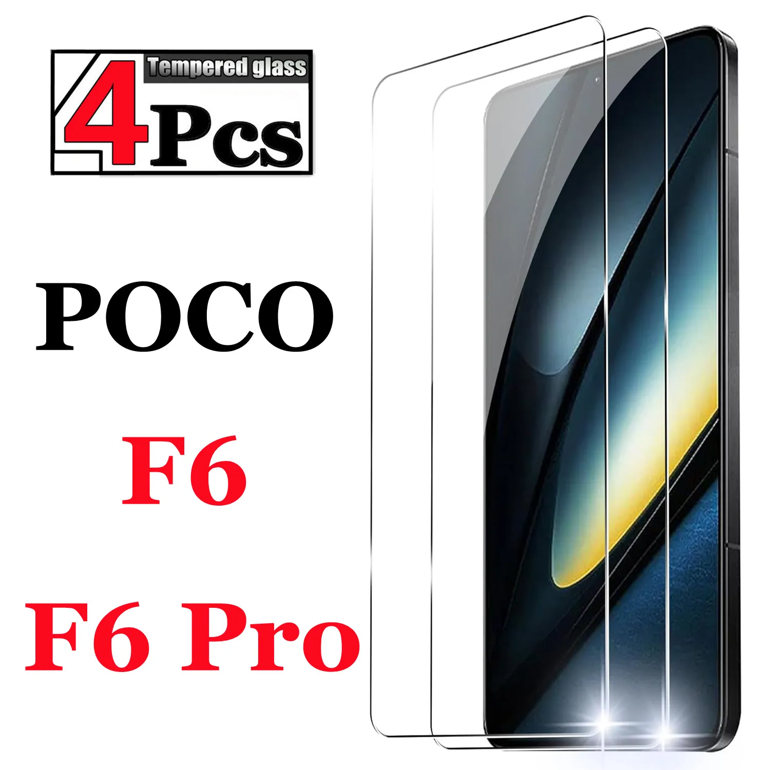 1/4Pcs For Poco F6 Pro Tempered Glass For Poco F6 F6Pro Screen Protector Glass Film
