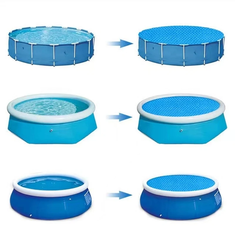 3*2m Rectangular and 3.6m Round Solar Swimming Pool Cover, Heat Insulation, Dustproof Blanket for Pool, Heat Pool Accessories