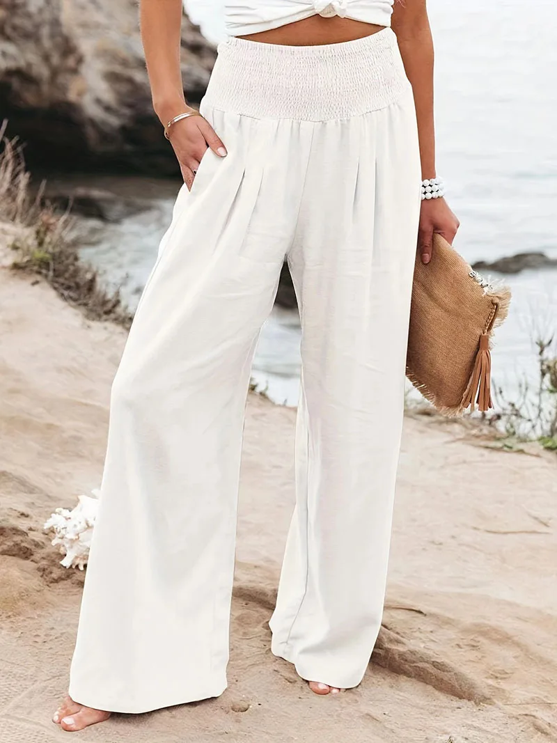 New Spring Women's Casual Pants, Casual Style, Comfortable Mid Waist Long Pants for Women