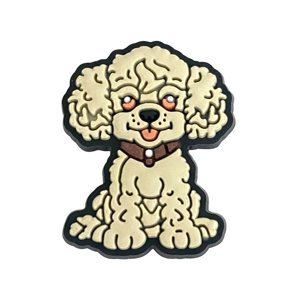 Hot Sales 1Pcs PVC Cute Dog Shoe Charms Animals Pin for Crocs Accessories Sandals Wristband Decorations Boys Girls Party Gifts