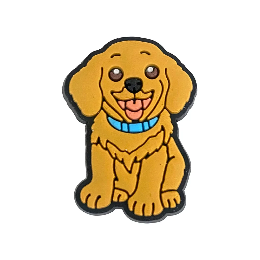 Hot Sales 1Pcs PVC Cute Dog Shoe Charms Animals Pin for Crocs Accessories Sandals Wristband Decorations Boys Girls Party Gifts