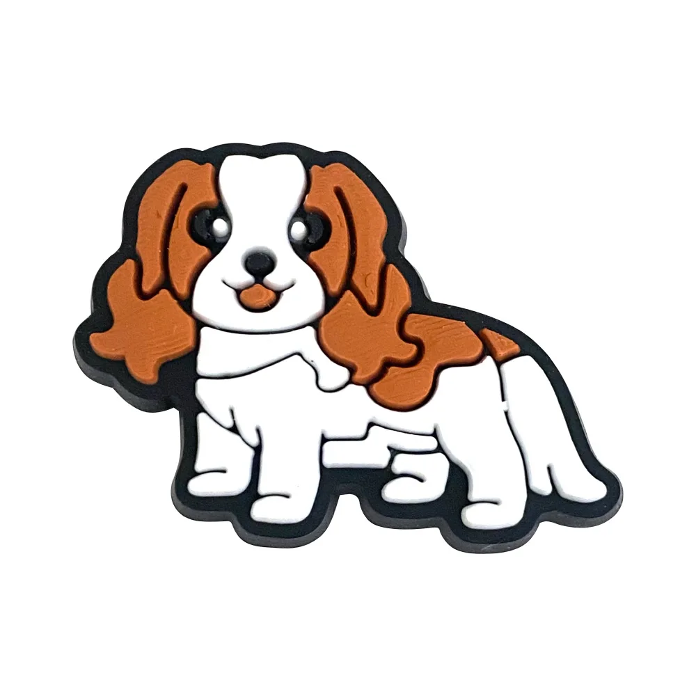 Hot Sales 1Pcs PVC Cute Dog Shoe Charms Animals Pin for Crocs Accessories Sandals Wristband Decorations Boys Girls Party Gifts