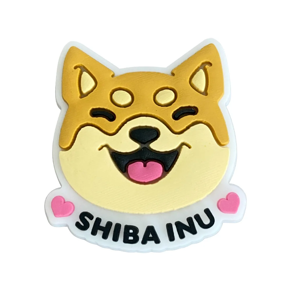Hot Sales 1Pcs PVC Cute Dog Shoe Charms Animals Pin for Crocs Accessories Sandals Wristband Decorations Boys Girls Party Gifts