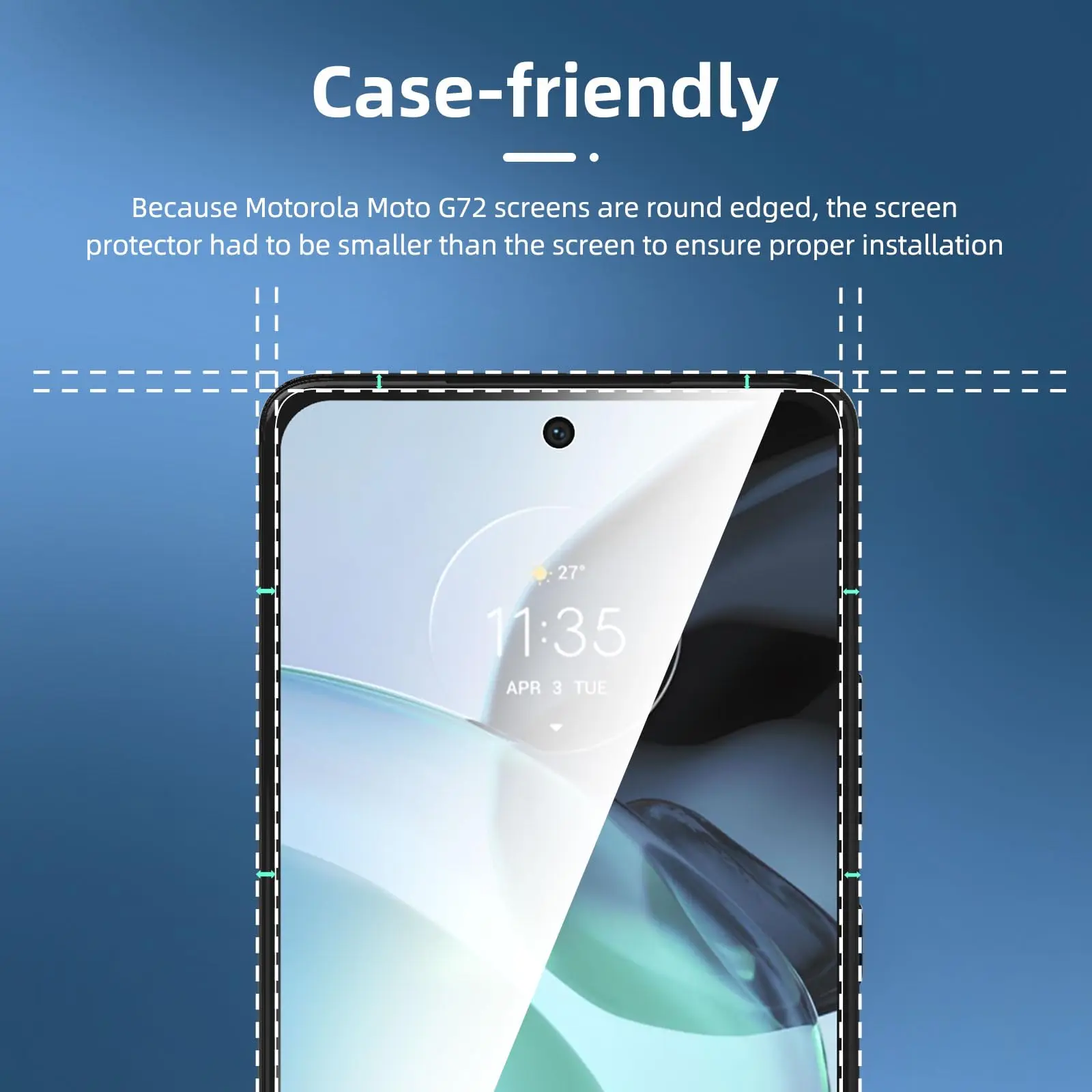 For Motorola Moto G72 Tempered Glass Screen Protector Crystal 9H Protective HD Clear Scratch Resistant